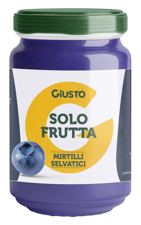 GIUSTO SOLO FRUTTA CONFETTURA MIRTILLI SELVATICI 220 G - Farmastop