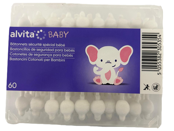 ALVITA BABY BASTONCINI COTONATI 60 PEZZI - Farmastop
