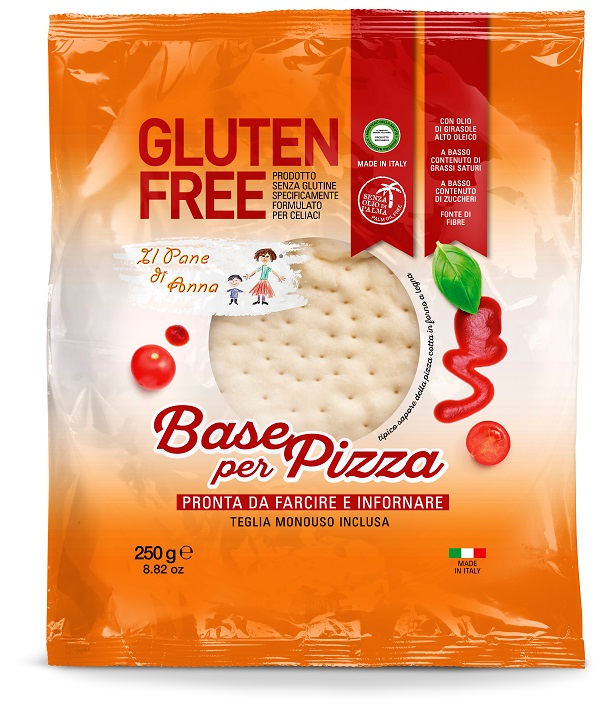 IL PANE DI ANNA BASE PIZZA SENZA GLUTINE SENZA LATTE 250 G - Farmastop