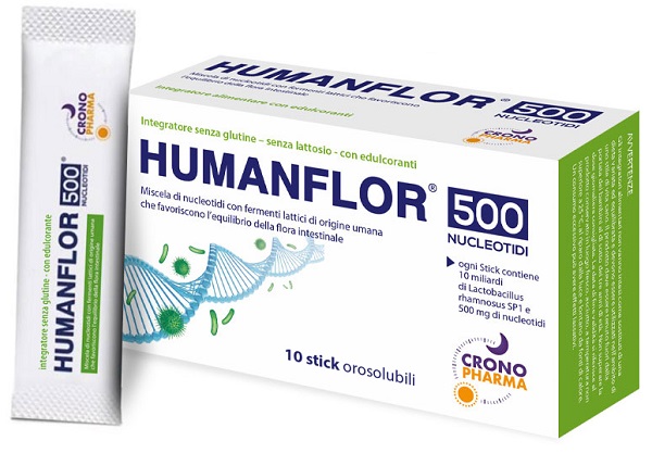 HUMANFLOR 500 NUCLEOTIDI 10 STICK OROSOLUBILI DA 1,5 G - Farmastop