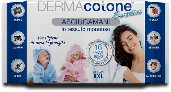 DERMACOTONE SENSITIVE ASCIUGAMANI XXL 68X40 CM 16 PEZZI - Farmastop