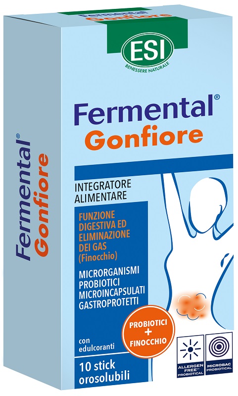 ESI FERMENTAL GONFIORE 10 STICK OROSOLUBILI - Farmastop