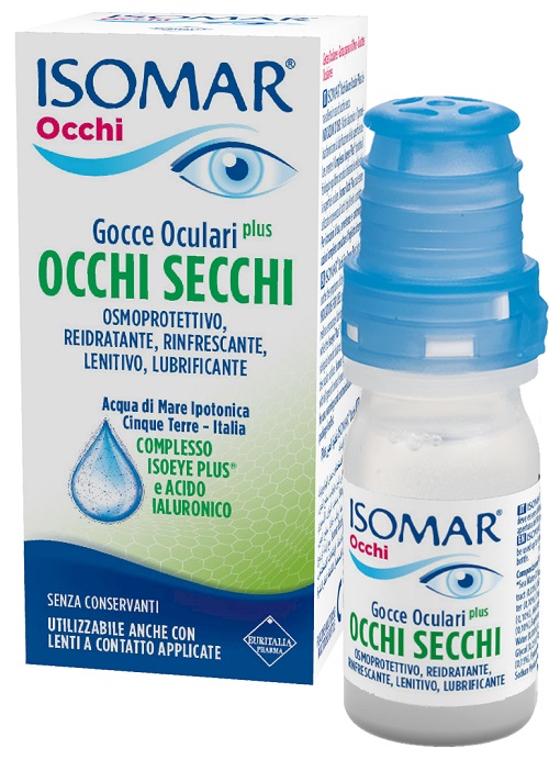 ISOMAR OCCHI SECCHI PLUS GOCCE OCULARI ACIDO IALURONICO 0,25% 10 ML - Farmastop