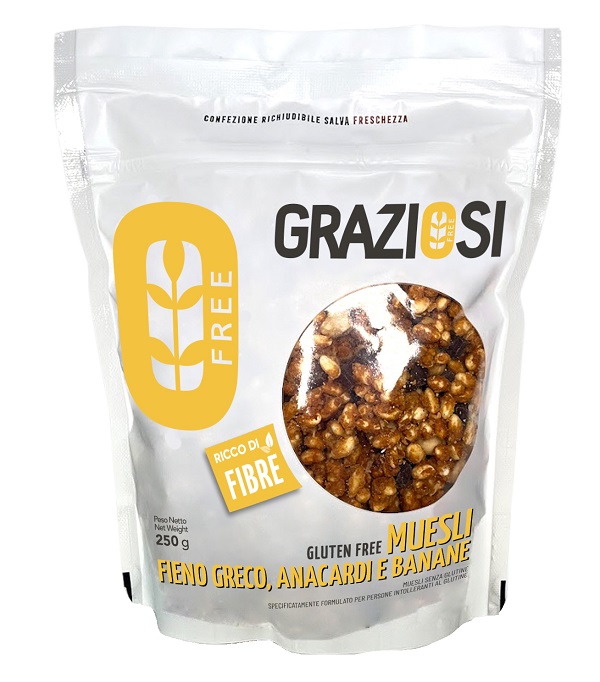 MUESLI ANACARDI E BANANE CON FIENO GRECO 250 G - Farmastop