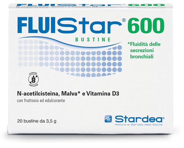 FLUISTAR 600 20 BUSTINE DA 3,5 G CON FRUTTOSIO ED EDULCORANTE SENZA GLUTINE - Farmastop