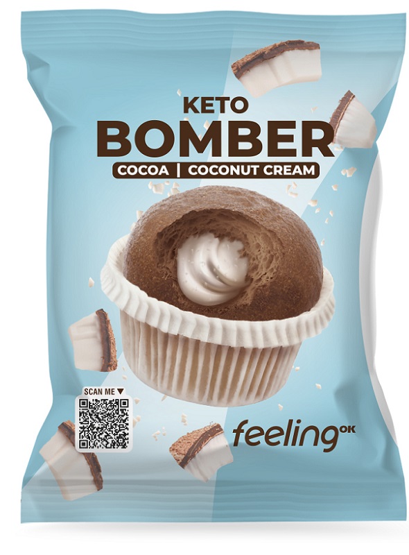 FEELING OK KETO BOMBER COCOA-COCONUT CREAM 50 G - Farmastop